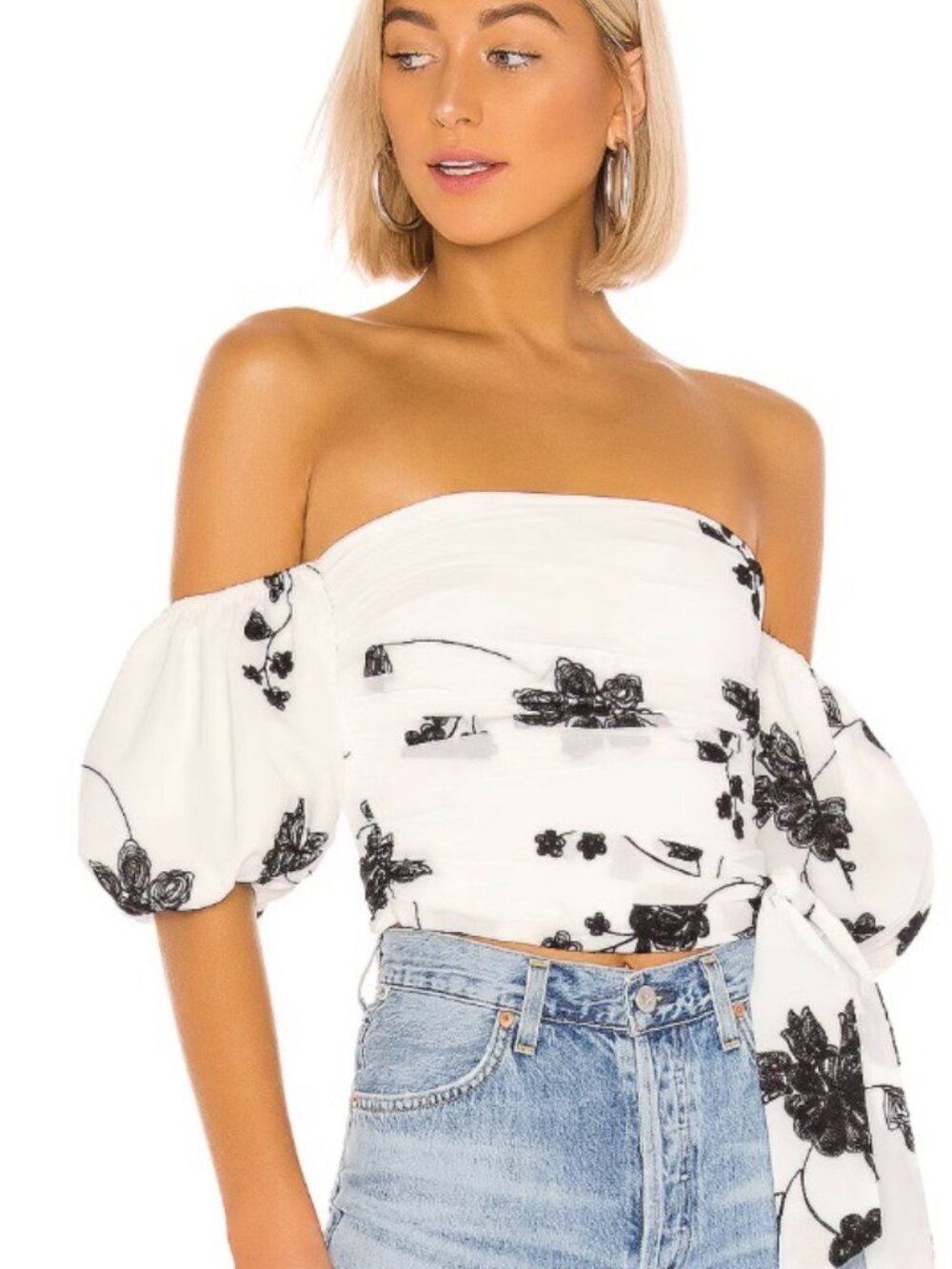 REVOLVE LEYA EMBROIDERED TOP SMALL NWT